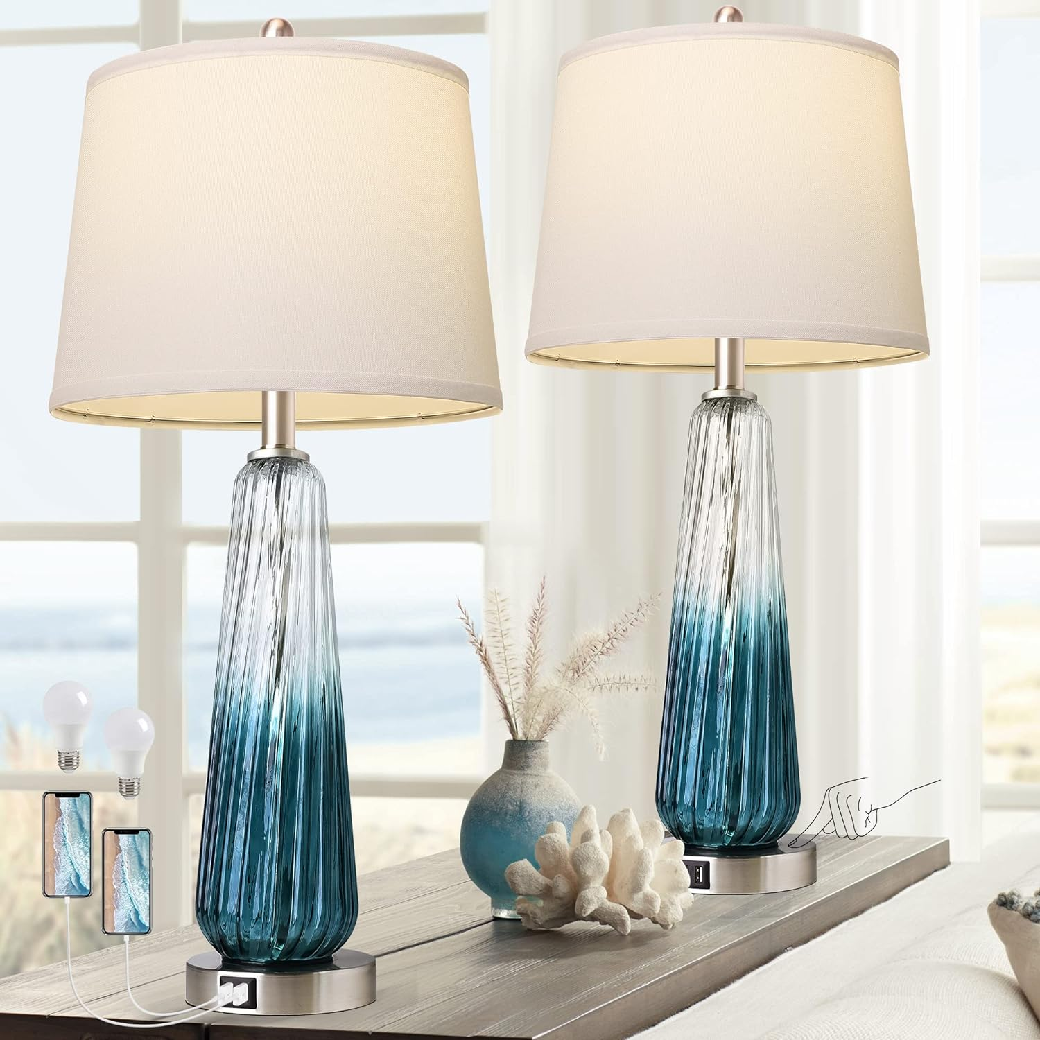 Glass Touch Table Lamp Duo - Image 8