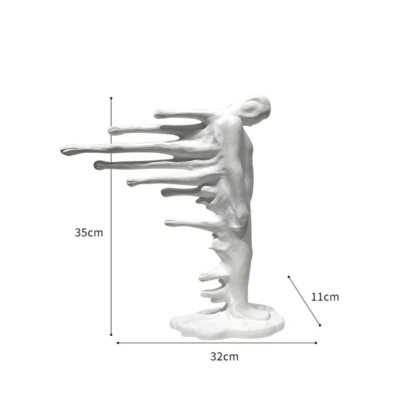 Abstract Silver Human Sculpture - Image 6