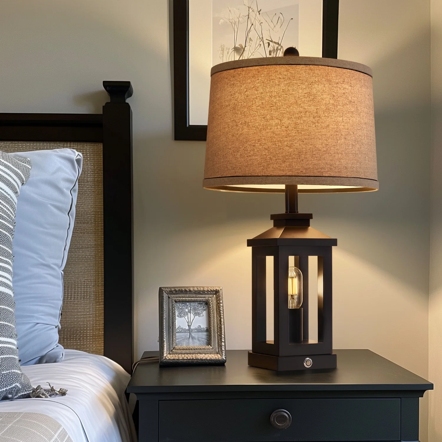 USB Farmhouse Table Lamp Set - Image 5