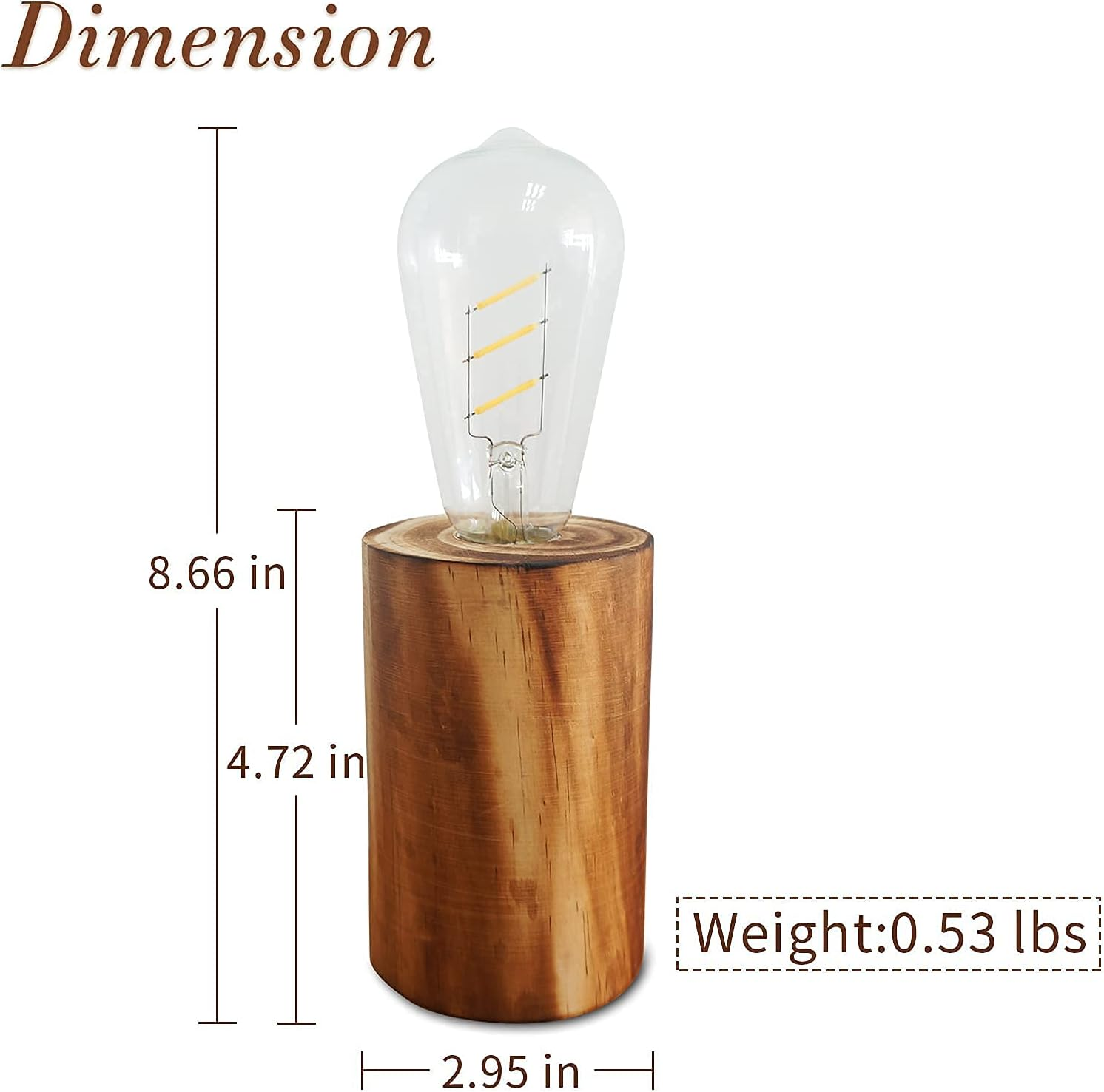 Battery Operated Table Lamp Wood Night Light Decorative Table Light for Bedroom Living Room Lights Bedside Table Lamp Desk Decorative Lights Bright Light Festival Home Decoration(Single) - Image 2