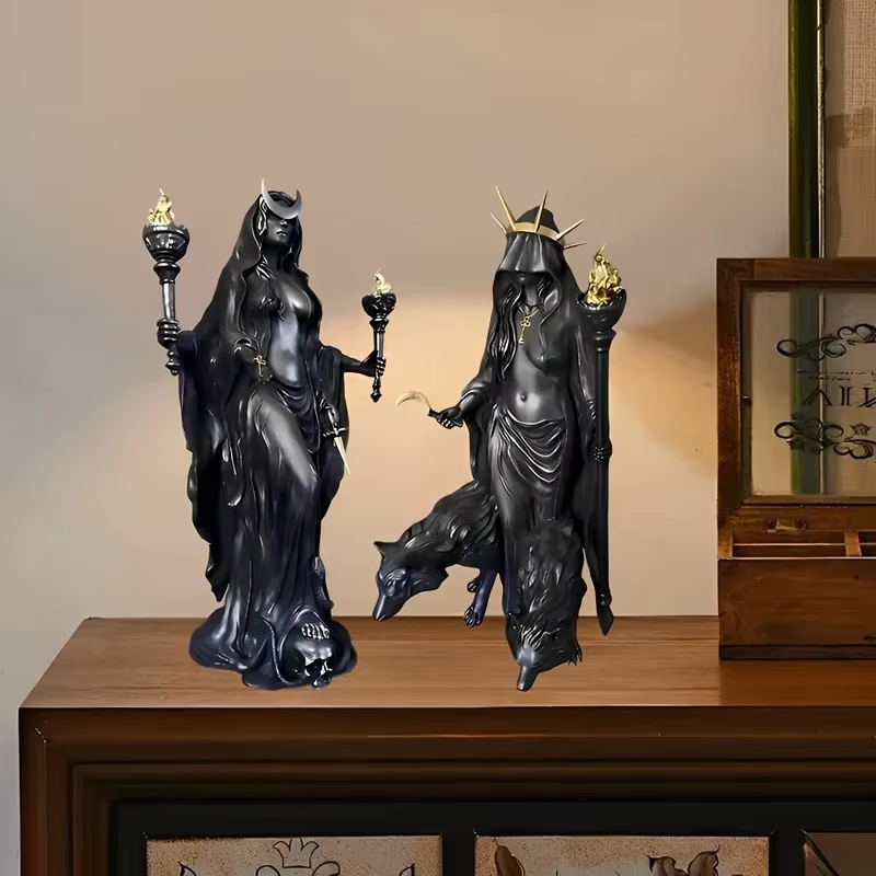Antique Goddess Resin Sculpture - Image 3