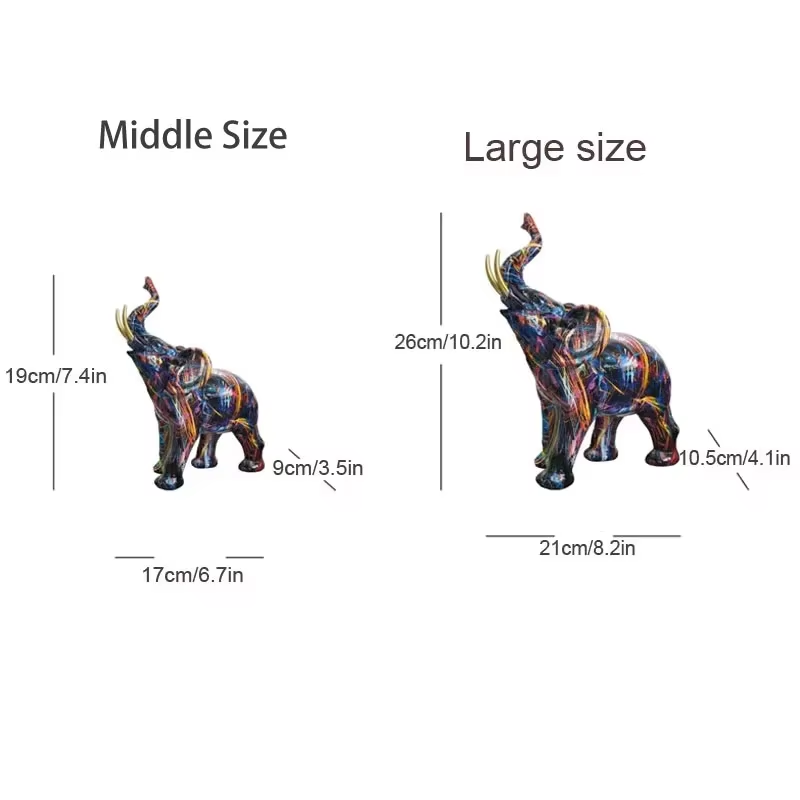 Graffiti Elephant Art Figurine - Image 7