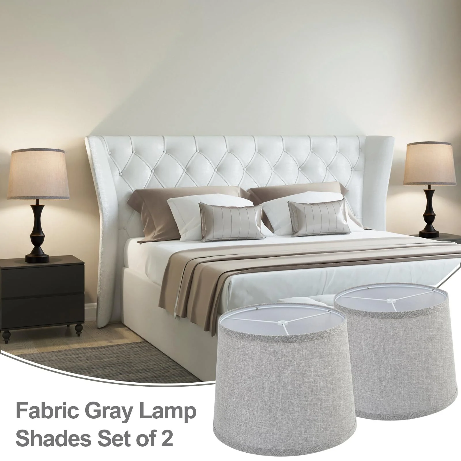 Fabric Drum Lampshade Set - Image 7