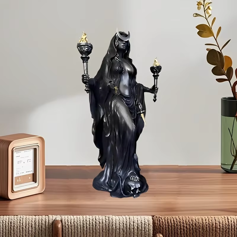 Antique Goddess Resin Sculpture - Image 5