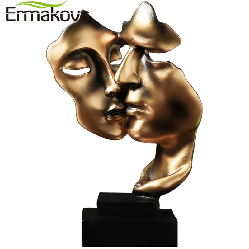 Kissing Couple Face Sculpture - Image 6