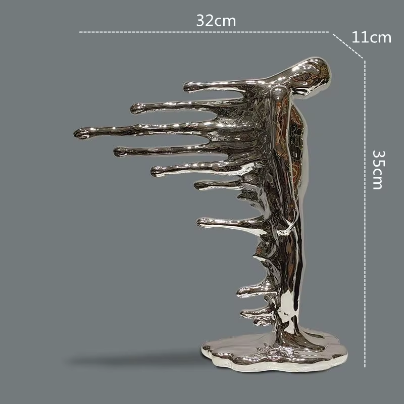 Abstract Silver Human Sculpture - Image 8