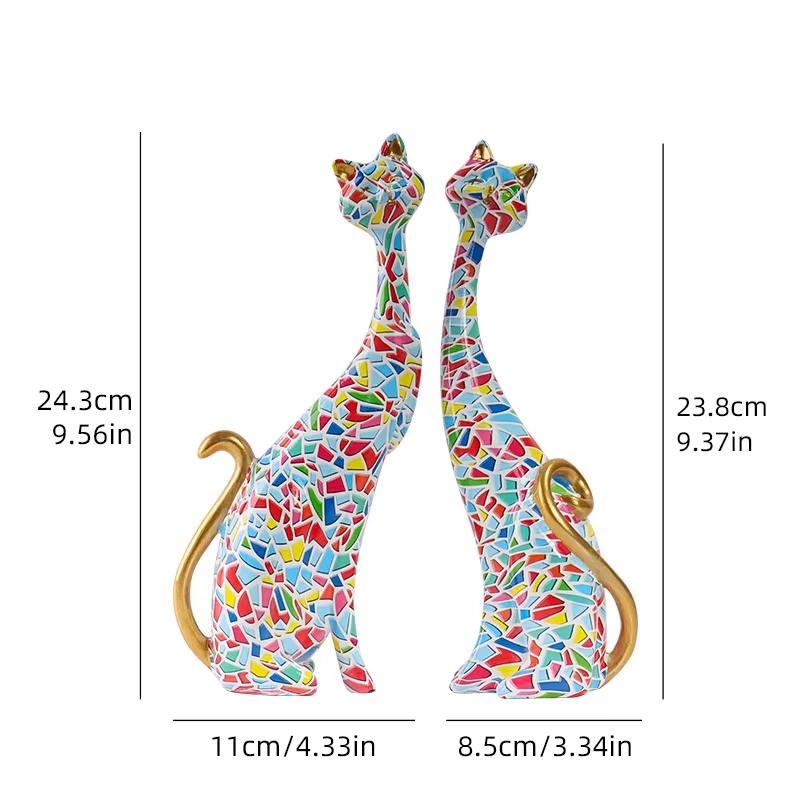 Nordic Cat Resin Sculpture - Image 6