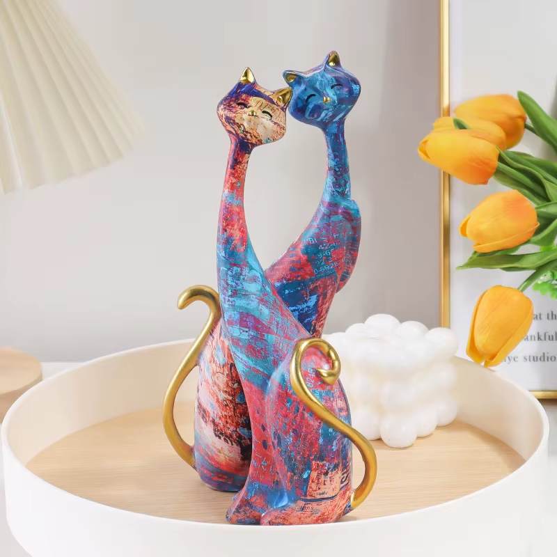 Nordic Cat Resin Sculpture - Image 3