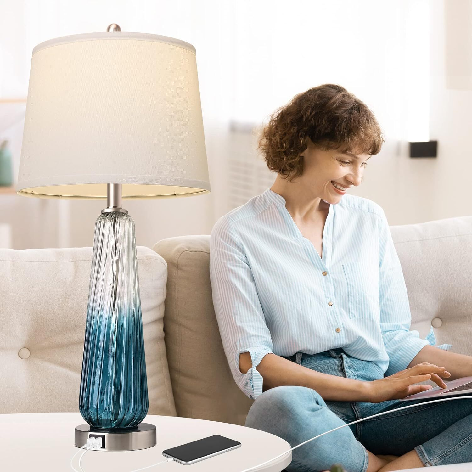 Glass Touch Table Lamp Duo - Image 6