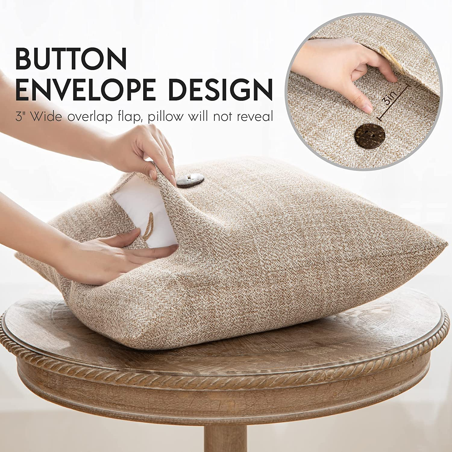 Farmhouse Button Pillow Covers - Image 3