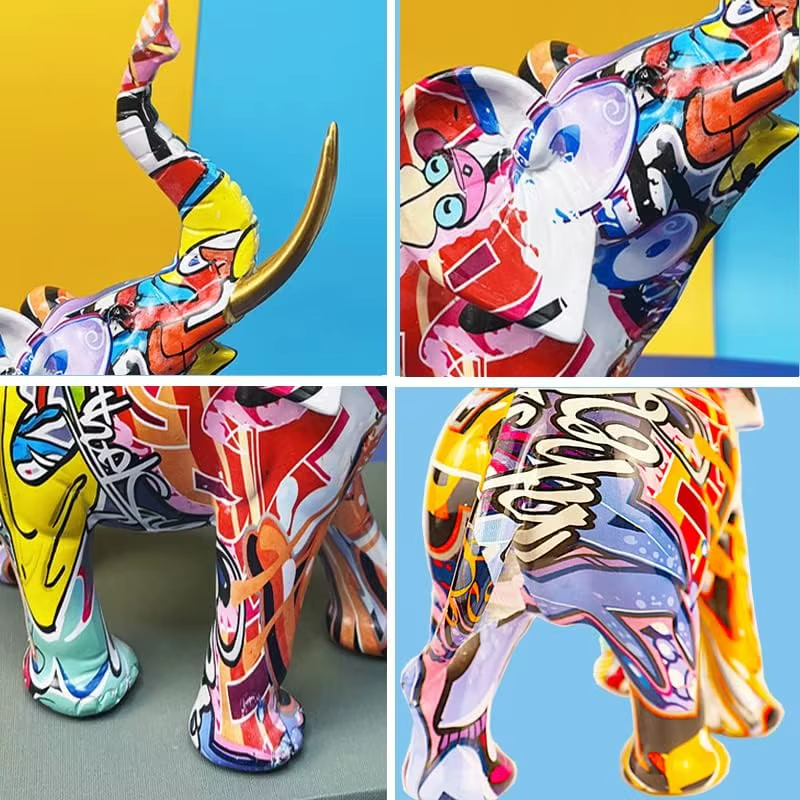 Nordic Graffiti Elephant Sculpture - Image 6