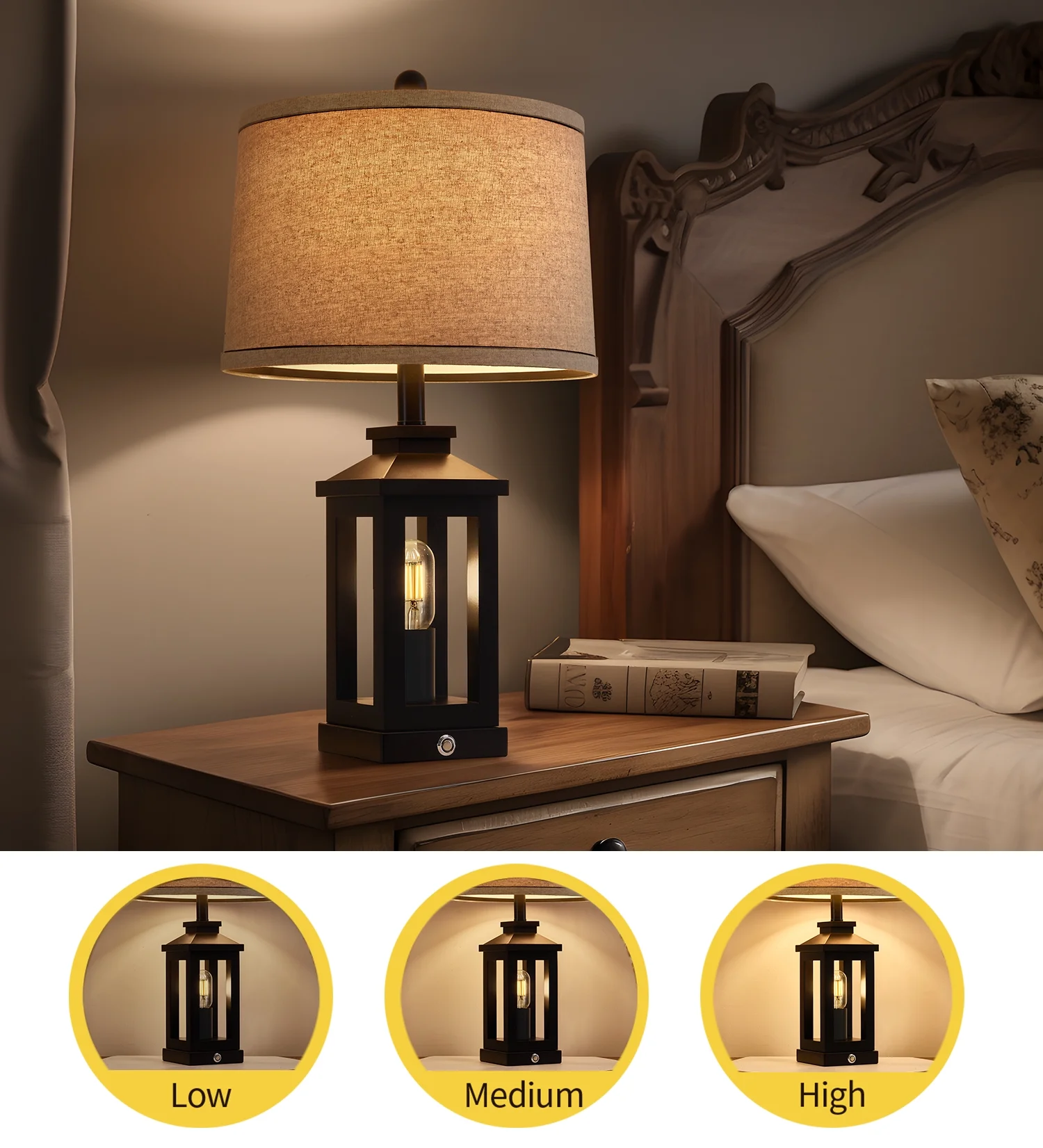 USB Farmhouse Table Lamp Set - Image 7
