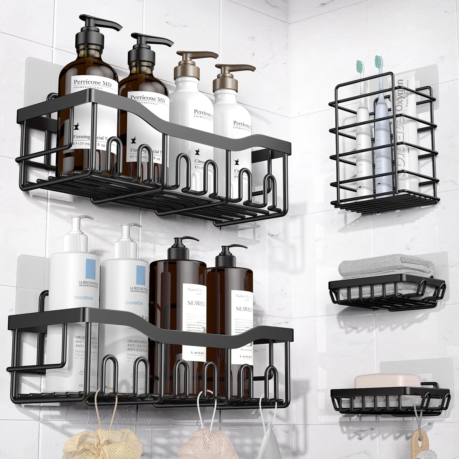 Black Shower Caddy Set