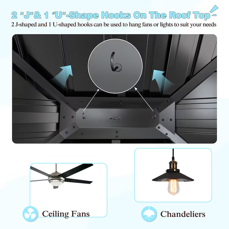 Black Hardtop Gazebo - Image 9