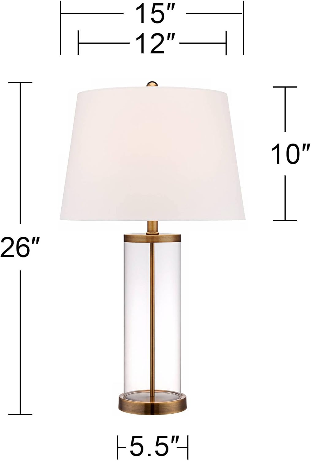 Gold Finish Glass Table Lamp - Image 4