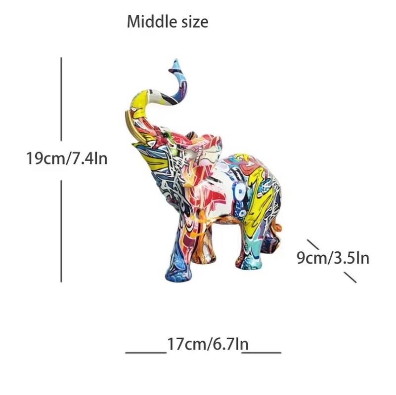 Graffiti Elephant Art Figurine - Image 10