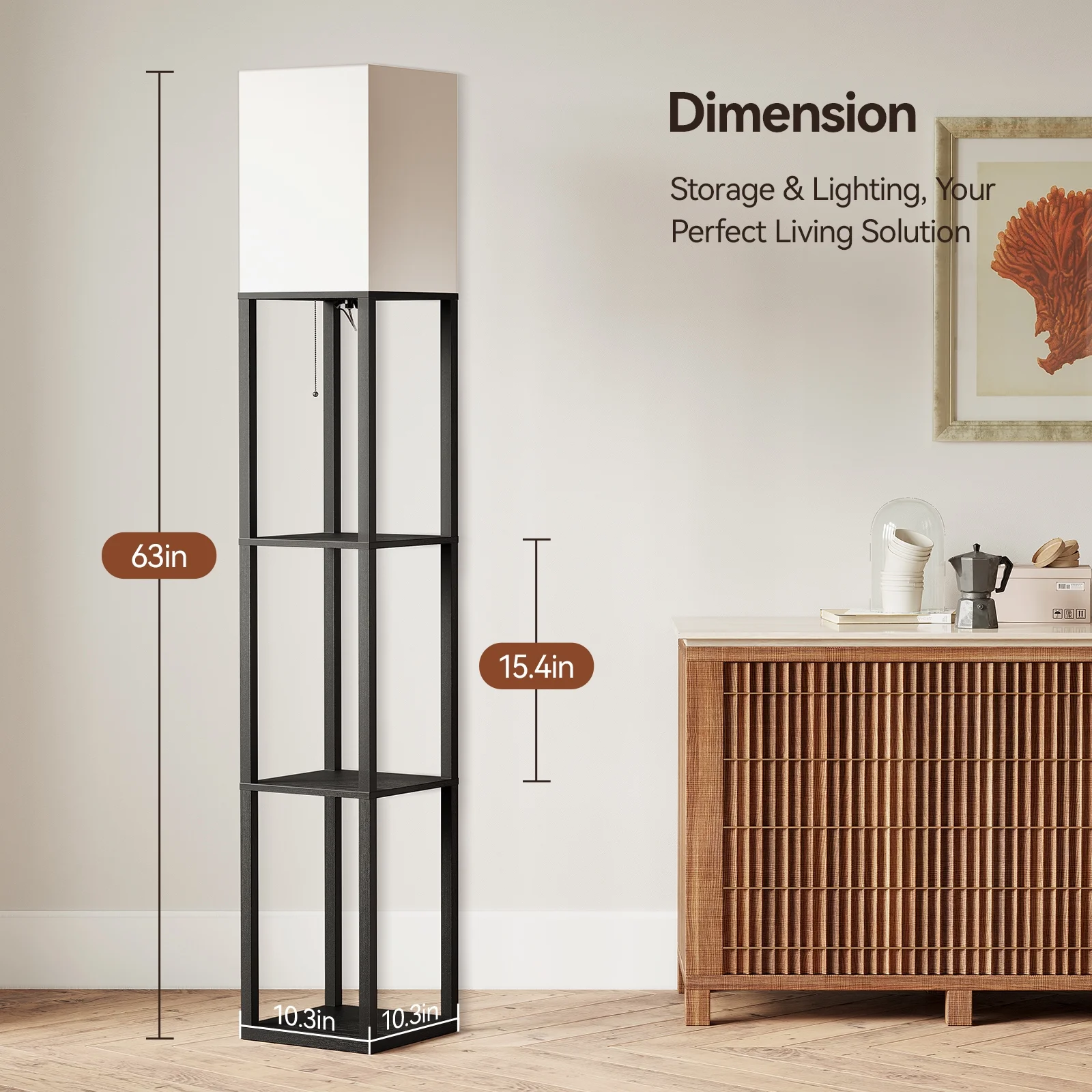 LED Floor Lamp with Shelves - Image 23