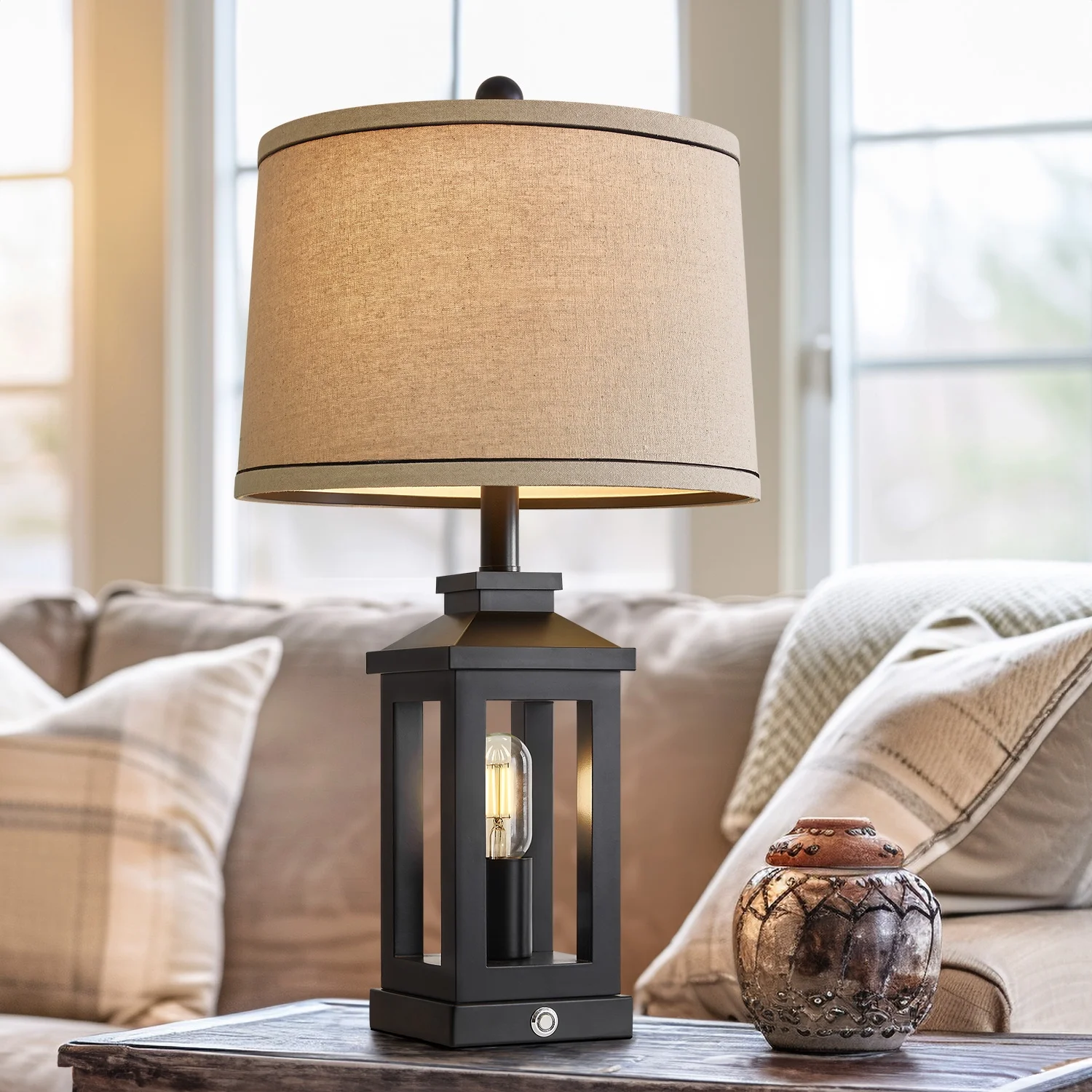 USB Farmhouse Table Lamp Set - Image 10