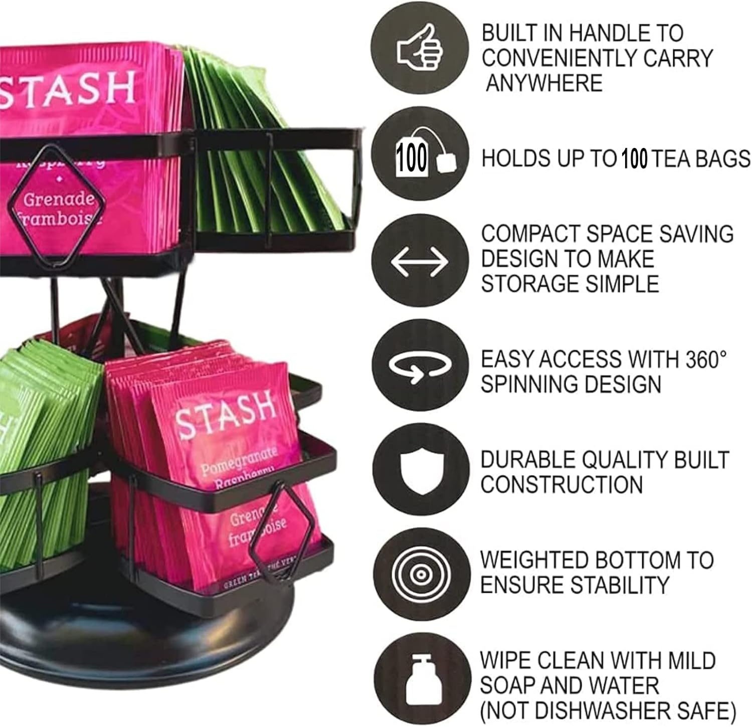 360° Rotating Tea Bag Organizer - Image 2