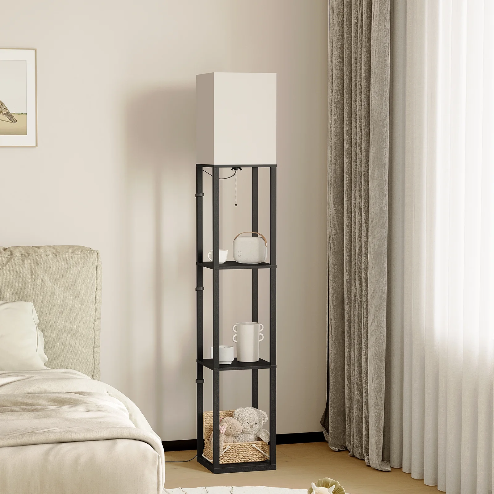 LED Floor Lamp with Shelves - Image 3