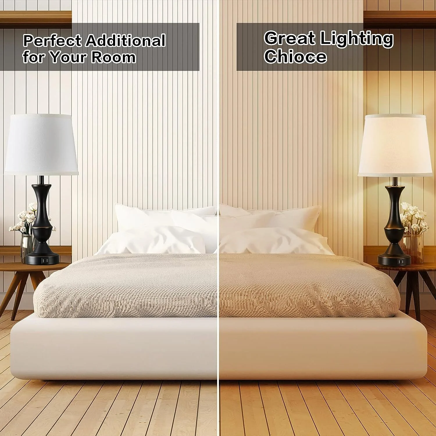 Linen Fabric Table Lamp Set - Image 9