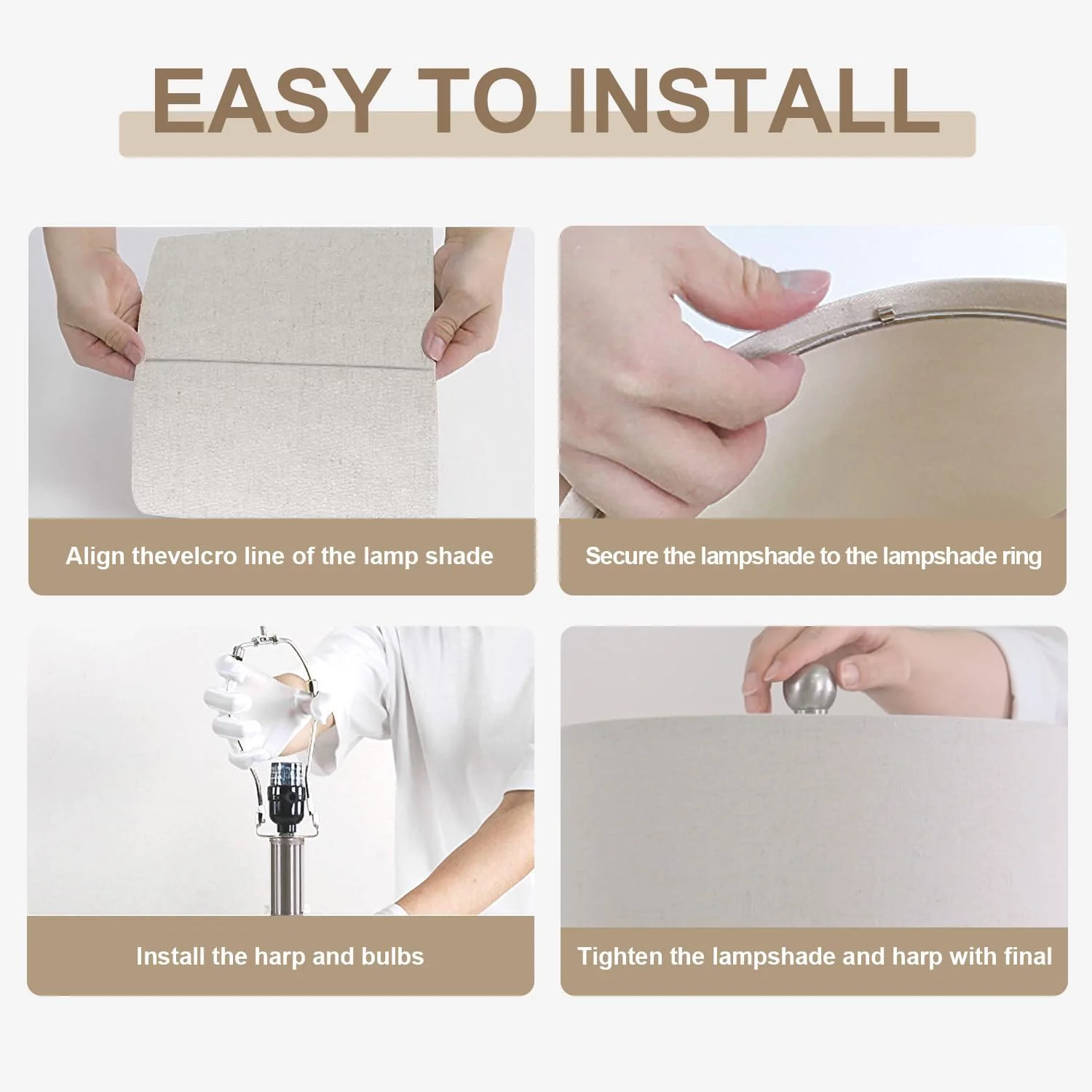 Modern White Ceramic Table Lamps Set of 2 Industrial Metal 21.5" Bedside Nightstand Lamp for Living Room Bedroom - Image 10