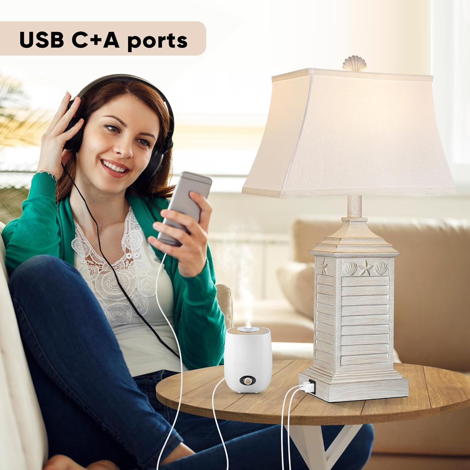 Modern Coastal Bedside Lamp Set - Image 3