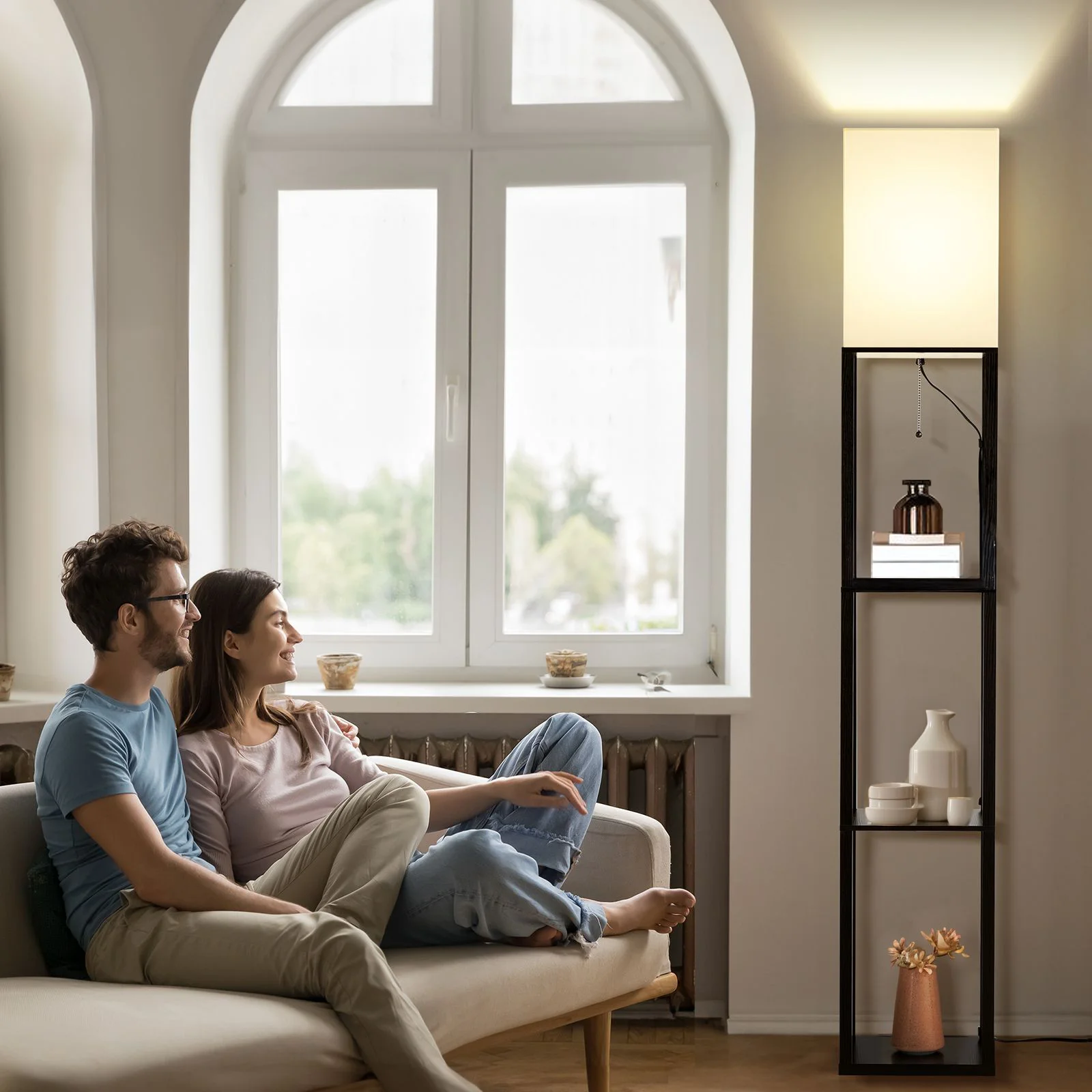 LED Floor Lamp with Shelves - Image 16