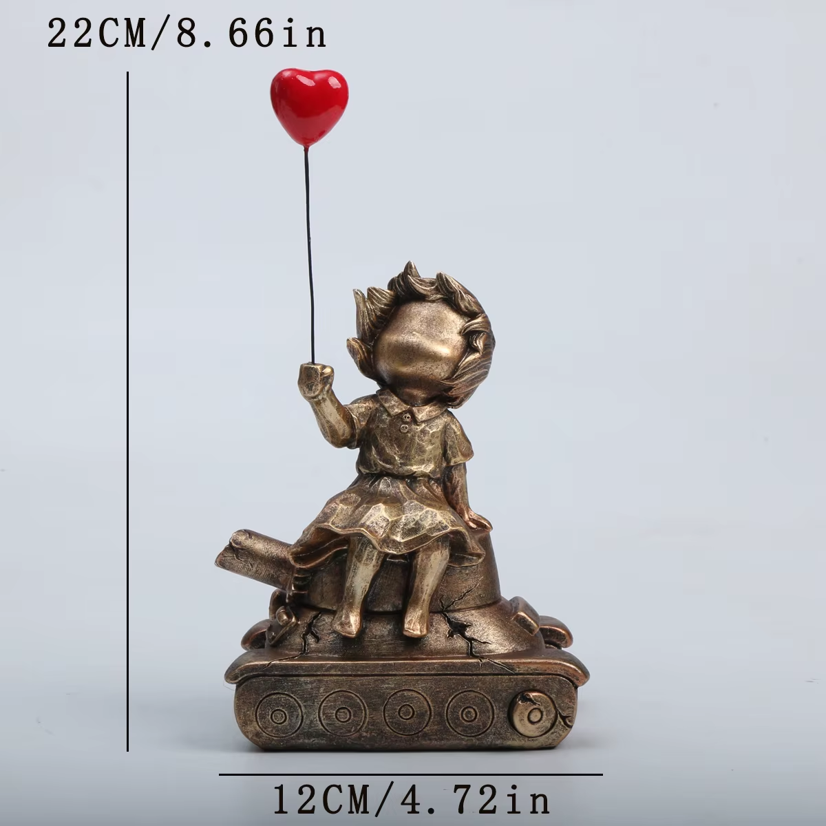 Balloon Heart Girl Decorative Statue - Image 8