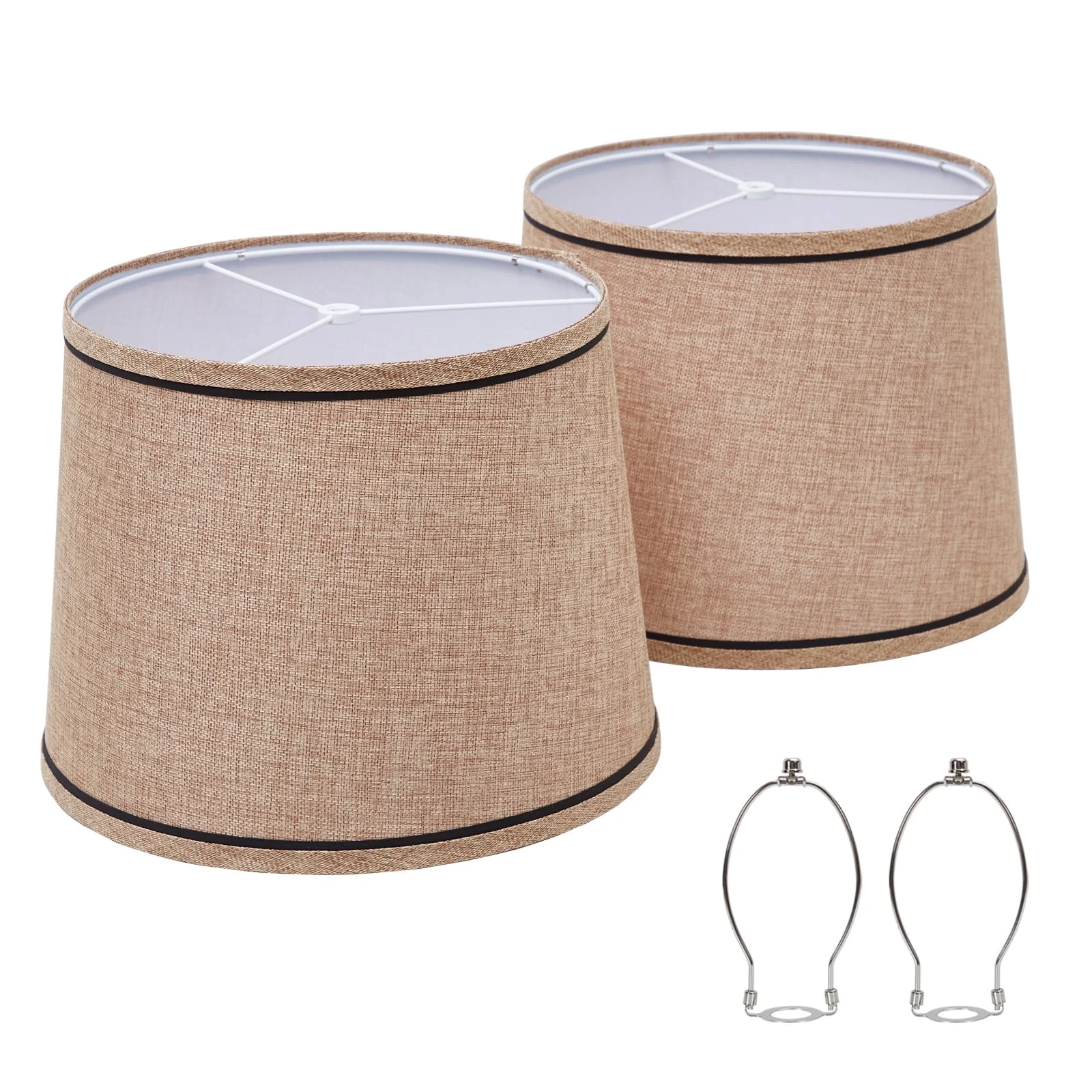 Lamp Shades Set of 2, Drum Lampshades, Lampshade 10 Inches Height, Lampshades for Table Lamp, Floor Lamp, Pendant Light, Lamp Shade Harp Holder Included - Image 12