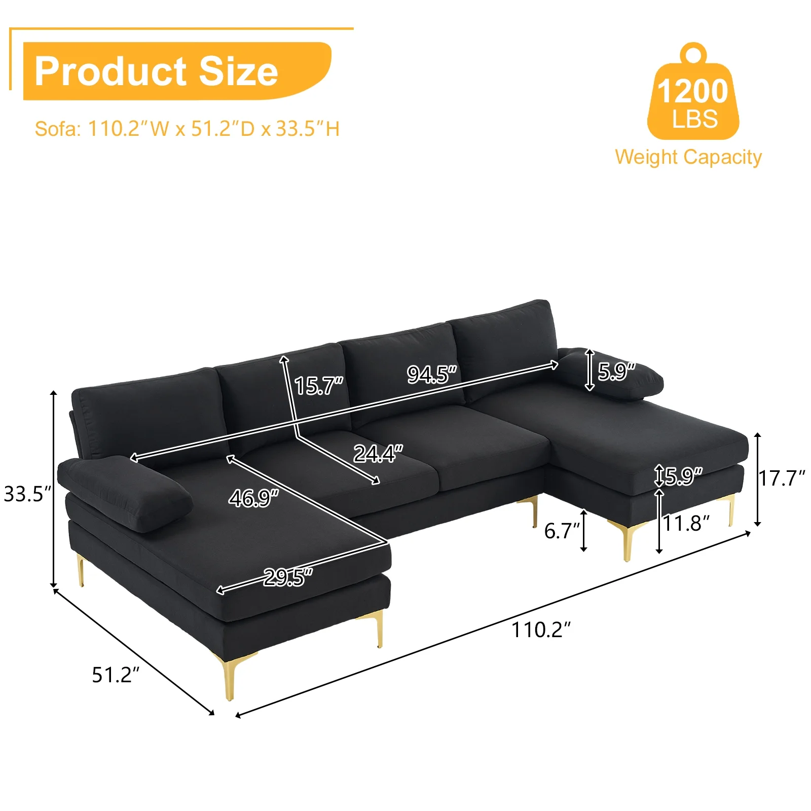 Modern U-Shape Sectional - Image 3
