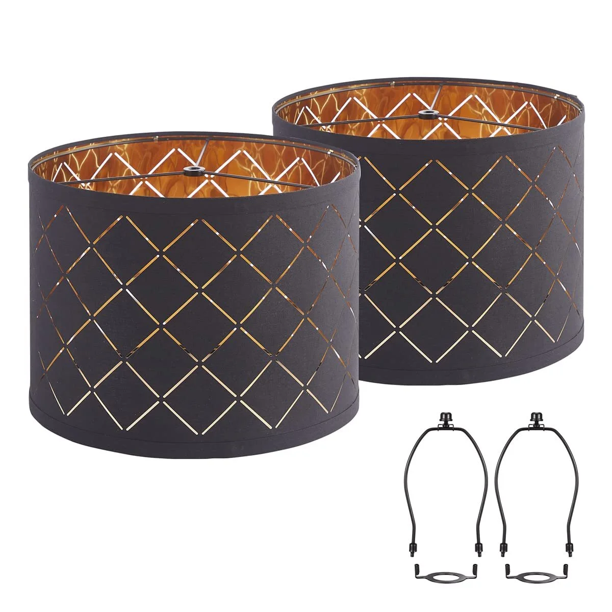 Lamp Shades Set of 2, Drum Lampshades, Lampshade 10 Inches Height, Lampshades for Table Lamp, Floor Lamp, Pendant Light, Lamp Shade Harp Holder Included - Image 13
