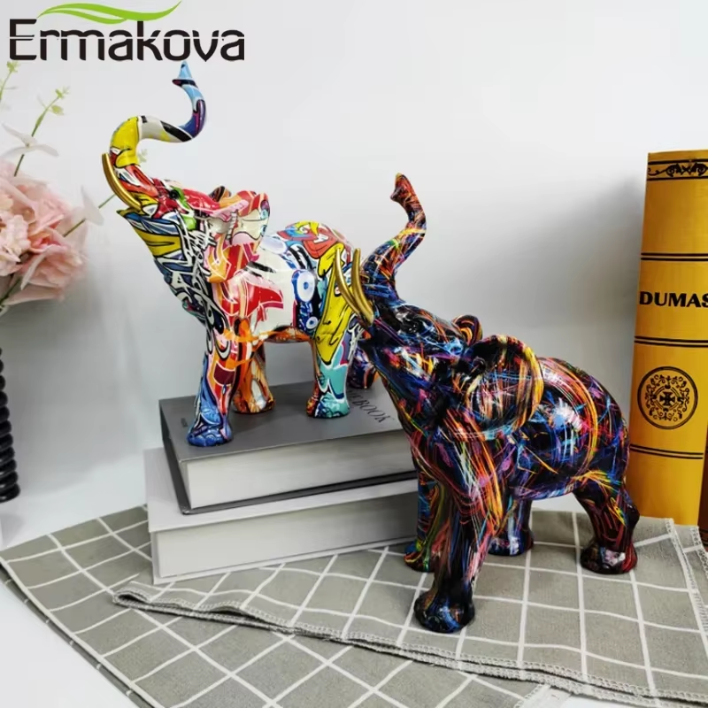 Graffiti Elephant Art Figurine - Image 3