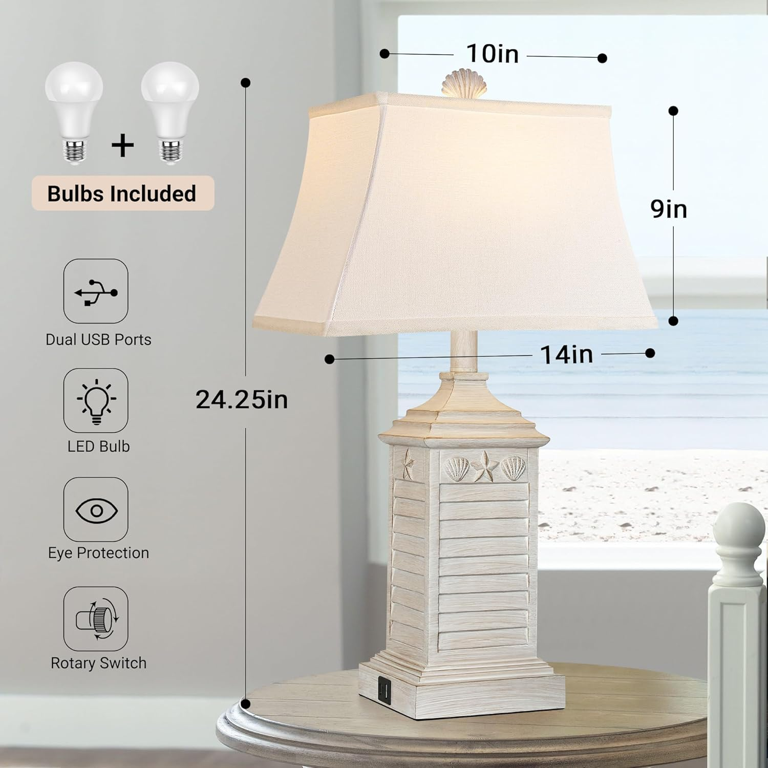 Modern Coastal Bedside Lamp Set - Image 4