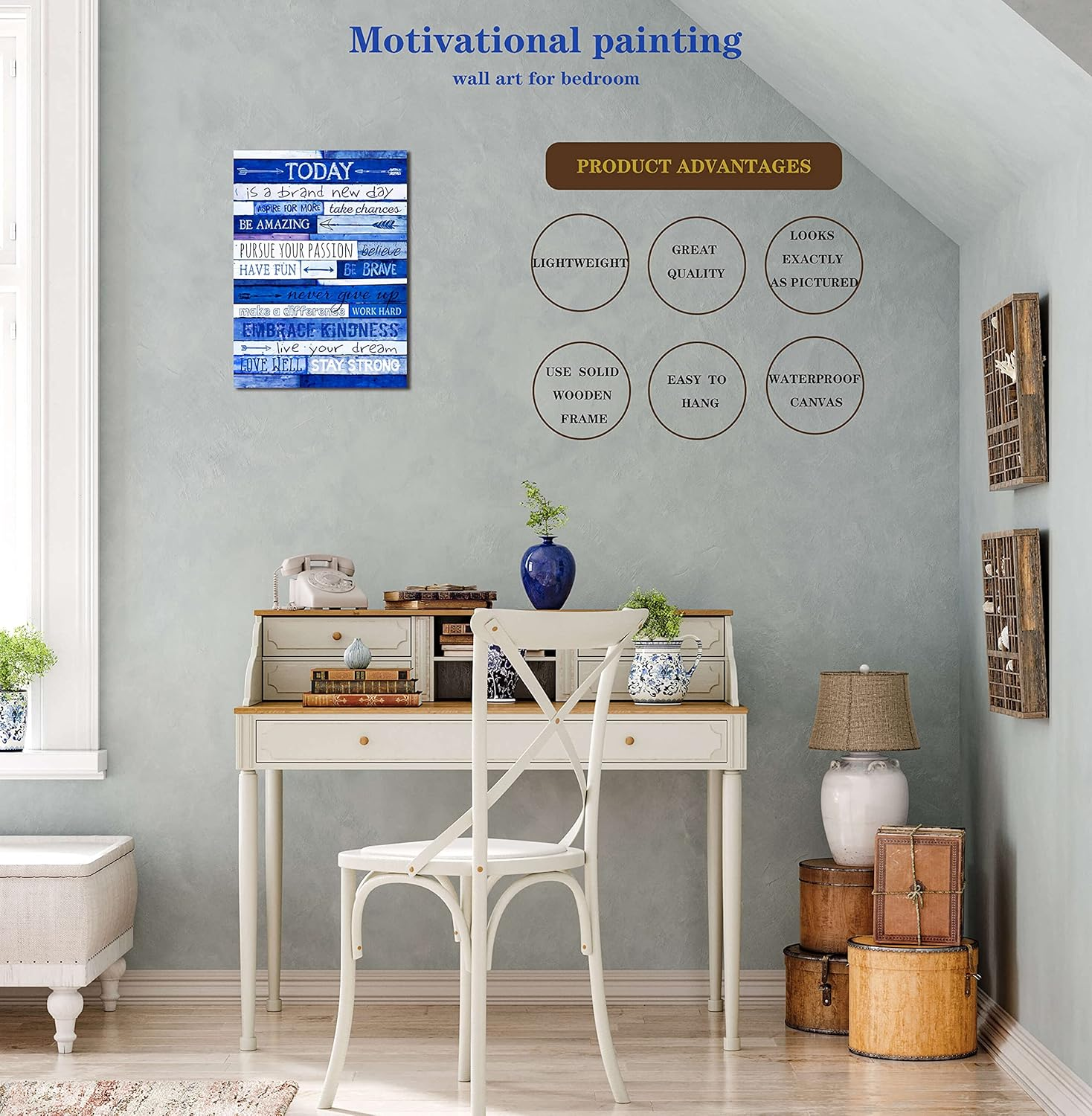 Blue Motivation Canvas Print - Image 2