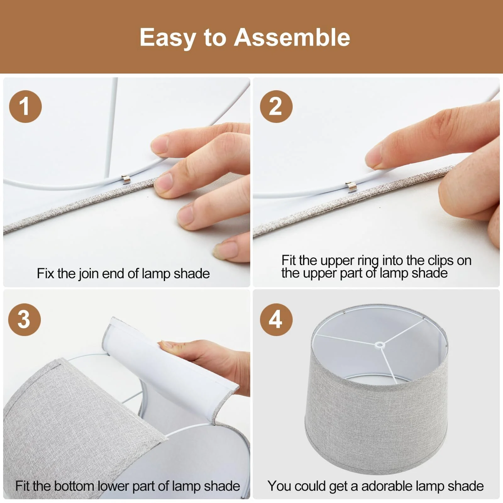 Fabric Drum Lampshade Set - Image 8