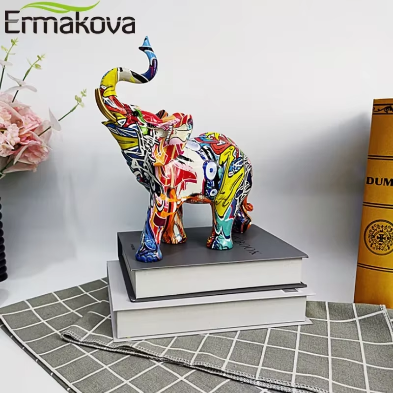 Graffiti Elephant Art Figurine - Image 4