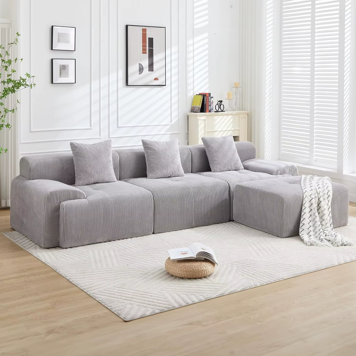 Luxury Modular Corduroy Sectional - Image 10
