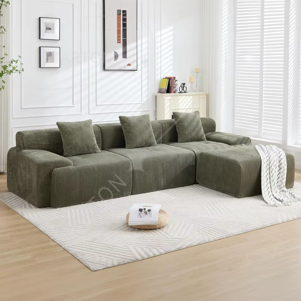 Luxury Modular Corduroy Sectional - Image 3