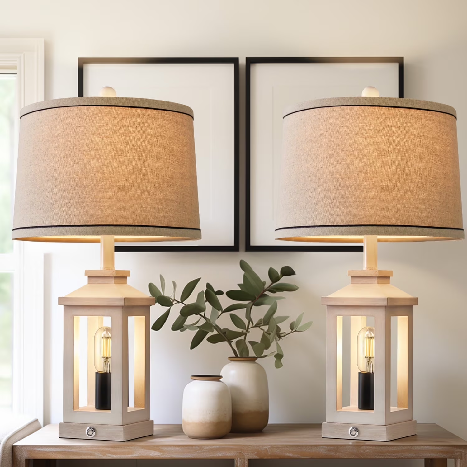 USB Farmhouse Table Lamp Set - Image 12