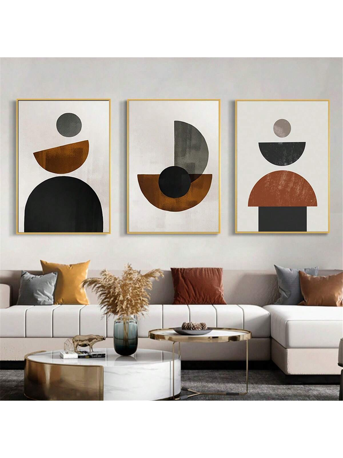 Modern Geometric Canvas Wall Art - Image 3
