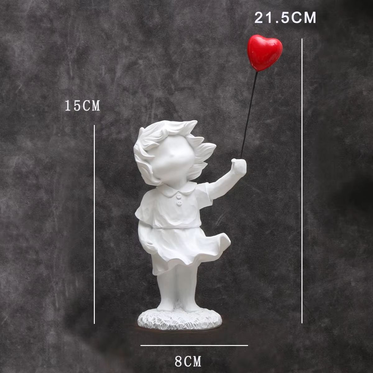 Heart Balloon Girl Art Sculpture - Image 12