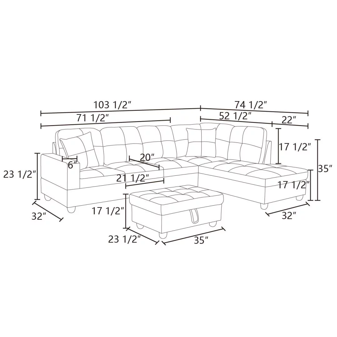 Convertible L-Shaped Sofa - Image 4