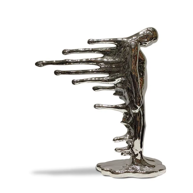 Abstract Silver Human Sculpture - Image 7