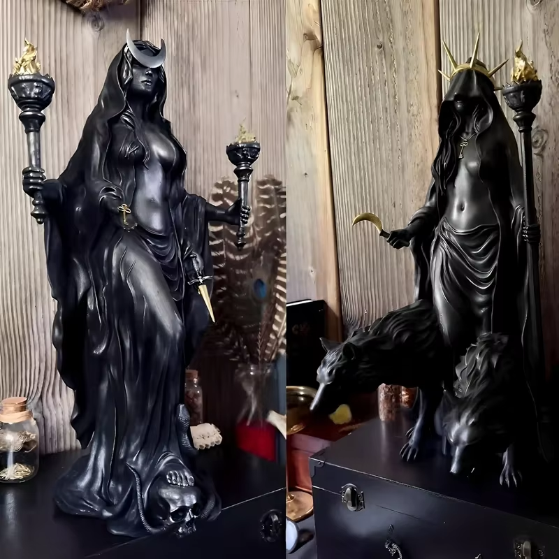 Antique Goddess Resin Sculpture - Image 4